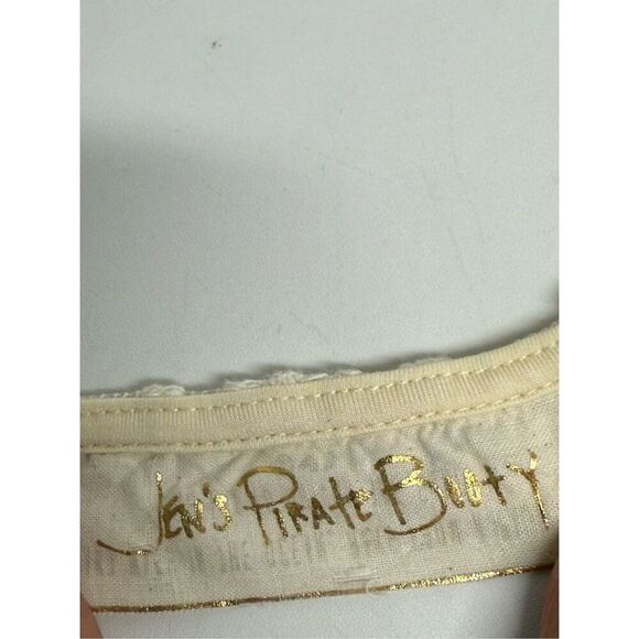 Jen's Pirate Booty Bohemian Wanderlust Lace Embroidered Kaftan Cover Up OS Cream - Picture 6 of 11